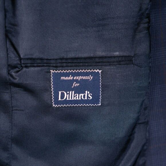 Daniel Cremieux Mens Blazer Blue Plaid Wool 2 Button Lined Jacket Sport Coat 44R - Picture 4 of 9